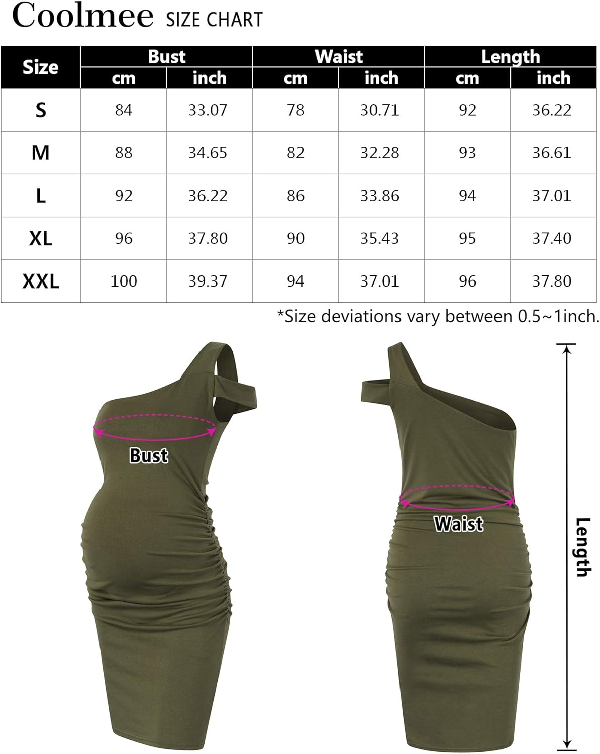 Coolmee Maternity Dress Women's Casual V Neck Sleeveless Solid Color Ruched Knee-Length Maternity Dresses at  Women’s Clothing store