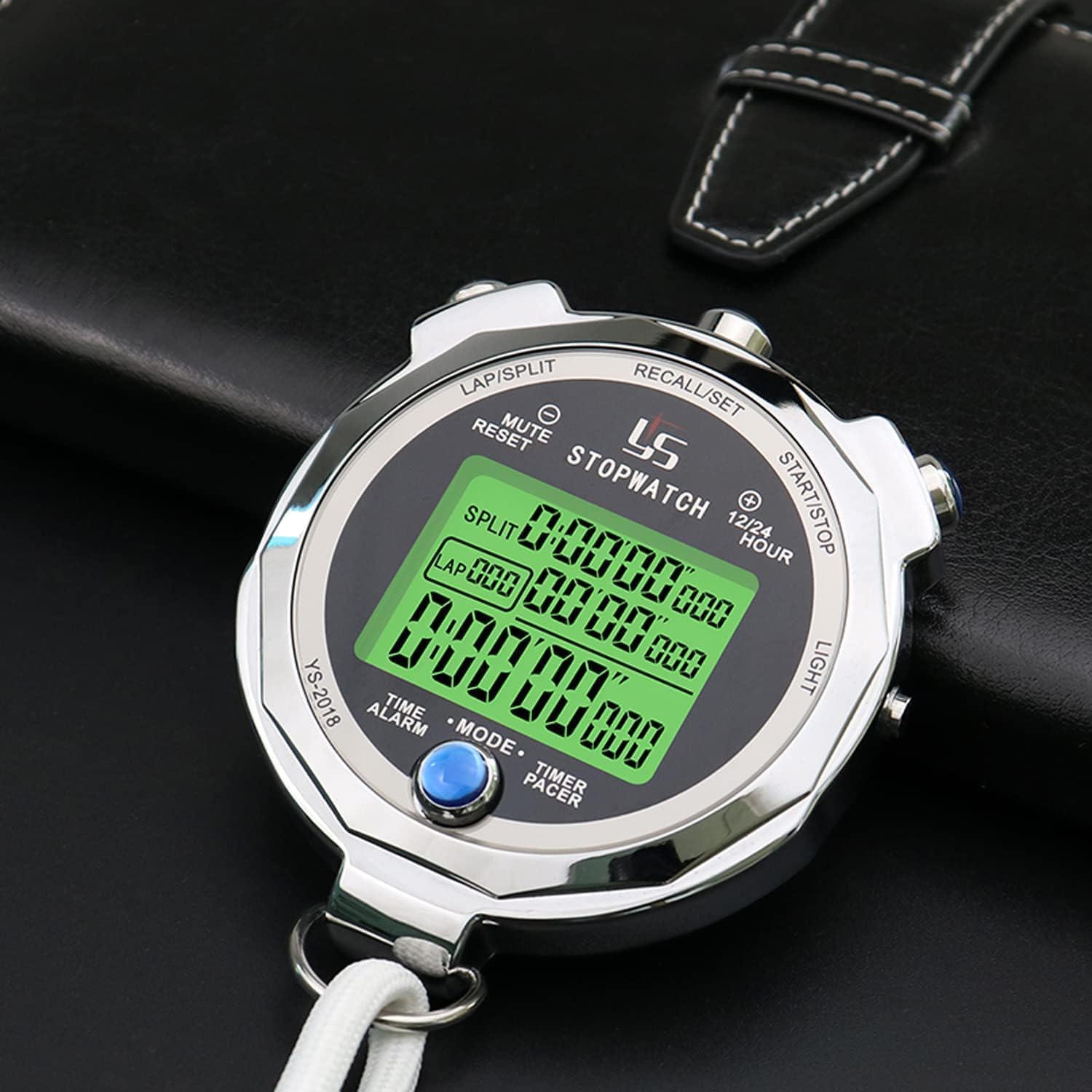 Chronomètre avec rétro-éclairage, chronomètre numérique 0,001 seconde, mémoire de 100 tours, grand affichage pour entraîneur, sport, course, marathon, compétition