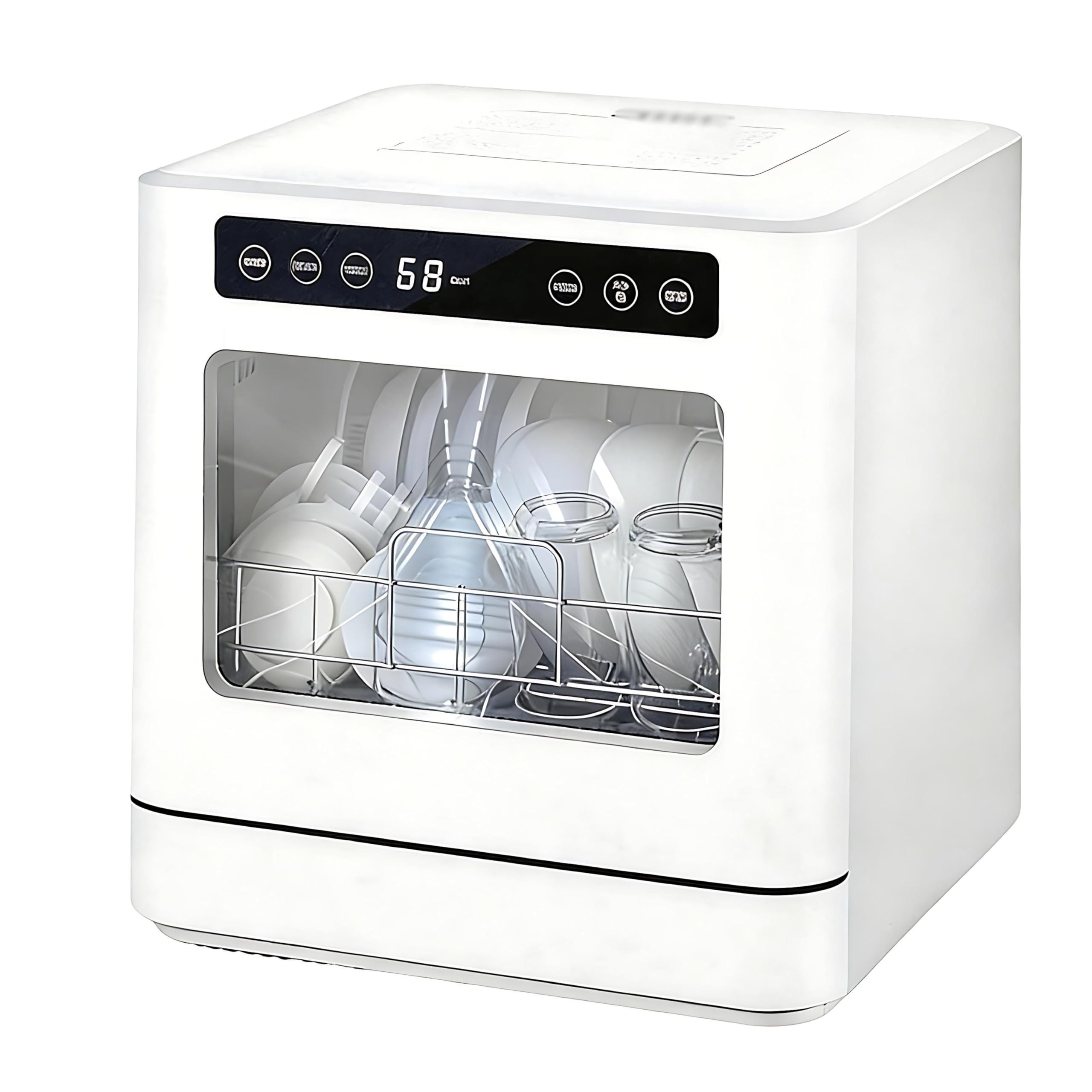 Lave-vaisselle de table portable 2 couverts compact avec séchage air chaud