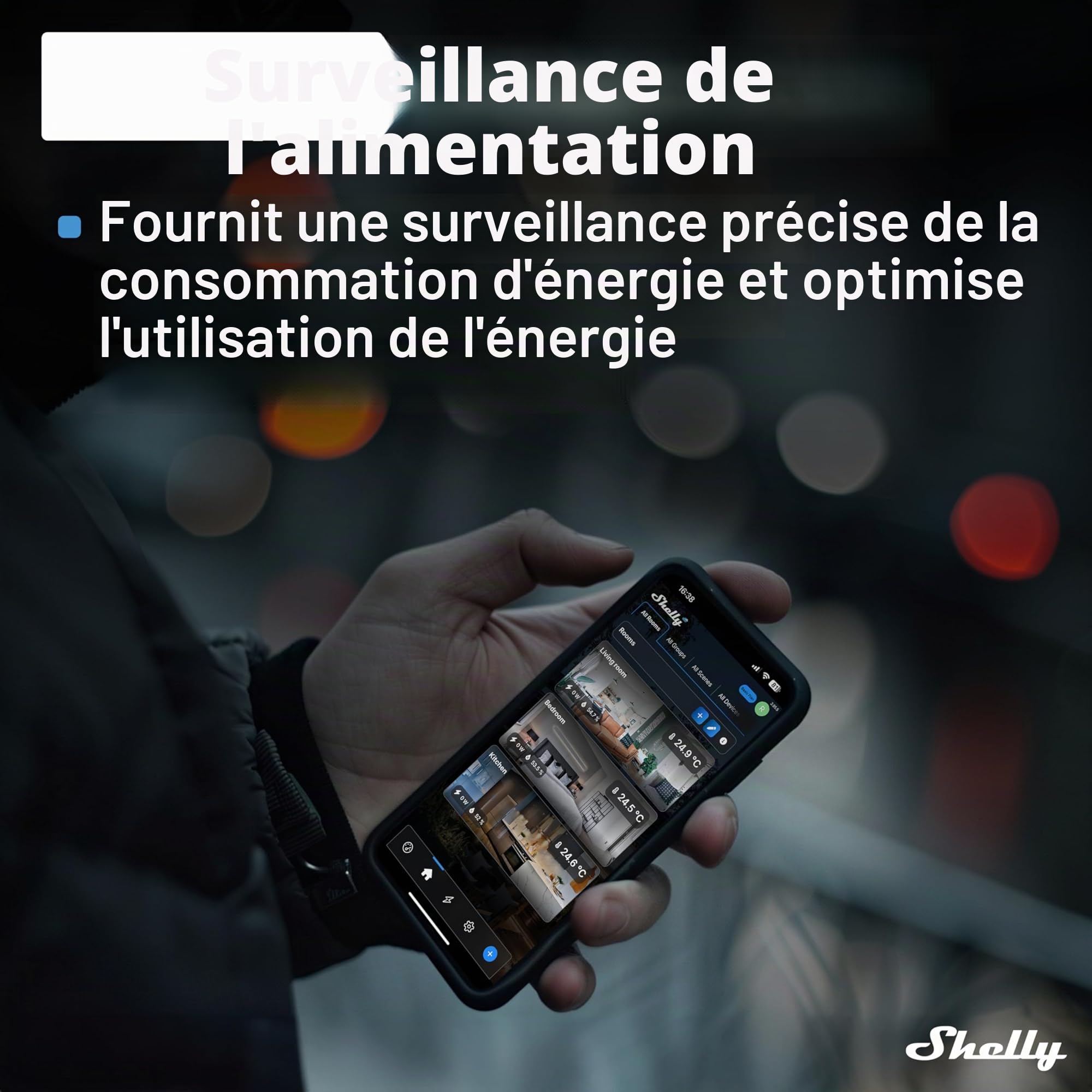 Shelly Dimmer 0/1-10V PM Gen3 - Variateur de Lumière connecté, Gradateur Wi-Fi pour LED, Halogènes avec Mesure de la consommation, Compatible avec Alexa, Google Home, KNXnet, Contrôle par app