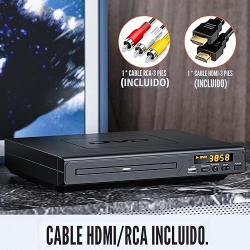 Miniatura 3 de Reproductores de DVD para TV con HDMI, reproductores de DVD que reproducen todas las regiones, reproductor de DVD simple para ancianos, reproductor