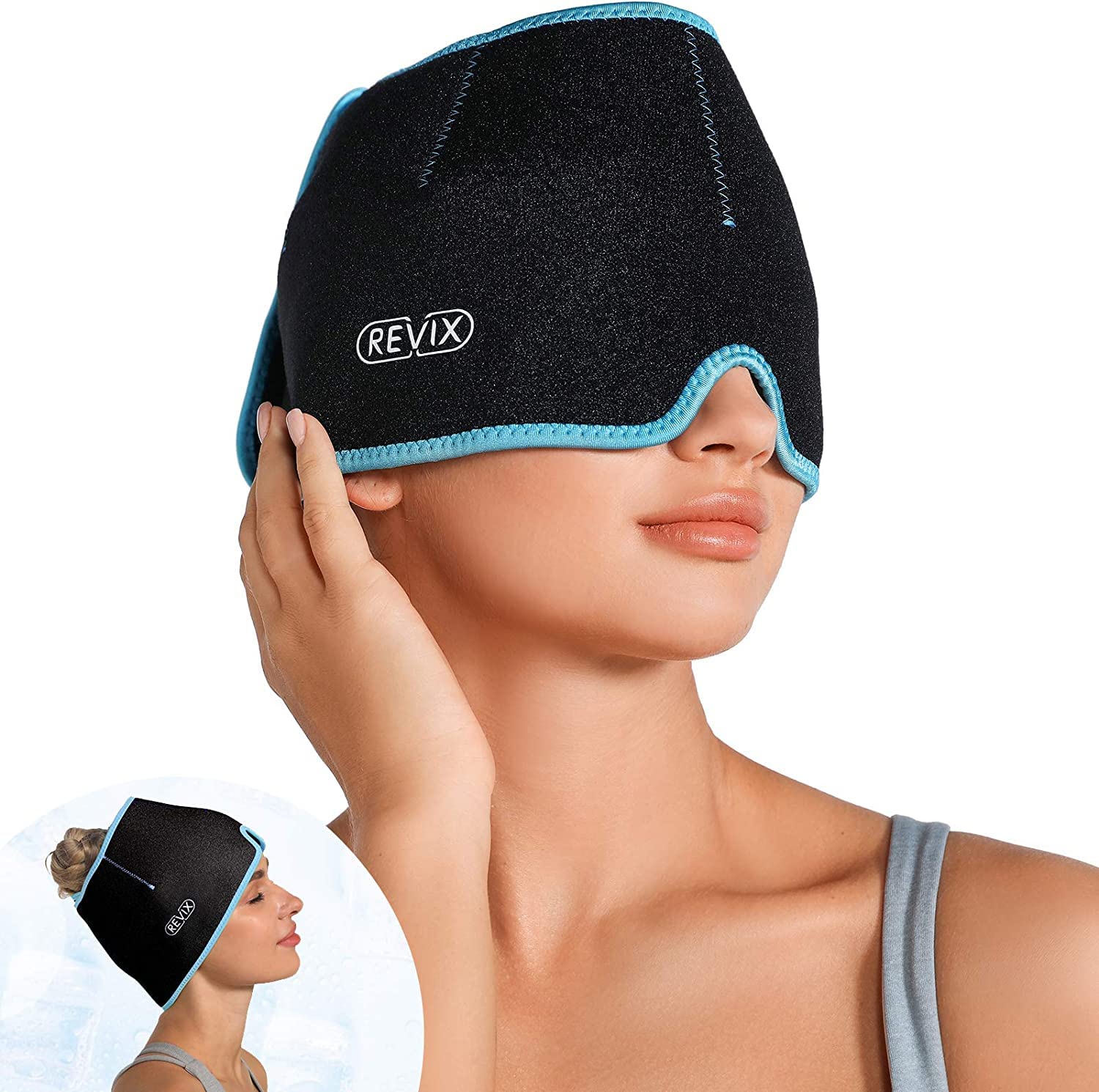 REVIX Cooling Ice Pack Wrap for Head with Reusable Gel