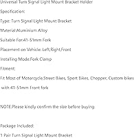 Vista 9 de Mad Hornets Soporte de luz de señal de giro frontal, soporte de abrazadera de montaje en barra de horquilla, 1.614-2.008 in, se adapta a la mayoría