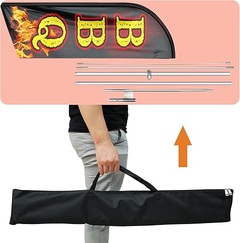 Miniatura 6 de Bandera de Barbecue Swooper, banderas de barbacoa de 11 pies para empresas con postes de aleación de aluminioestaca de acero inoxidablebolsa