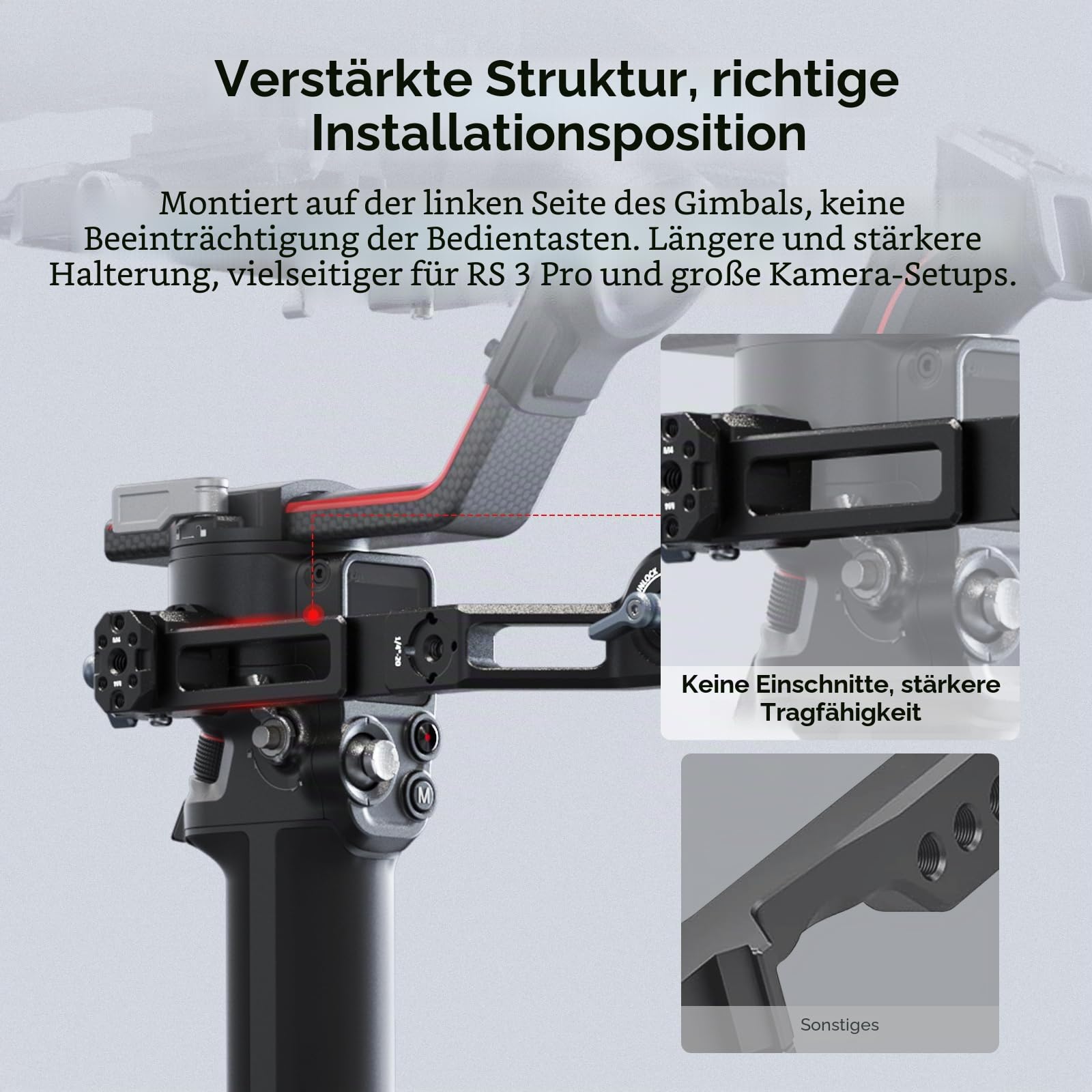 SMALLRIG RS 4 Mini RS5 RS4 Gimbal Sling Griff, Handgriff 8kg 17.6lbs Load | Handgriff für DJI RS 5 RS 4 Mini RS 4 RS 4 Pro RS 3 RS 3 Pro RS 3 Stabilisator Griff für Low Angle Shots – 3028D
