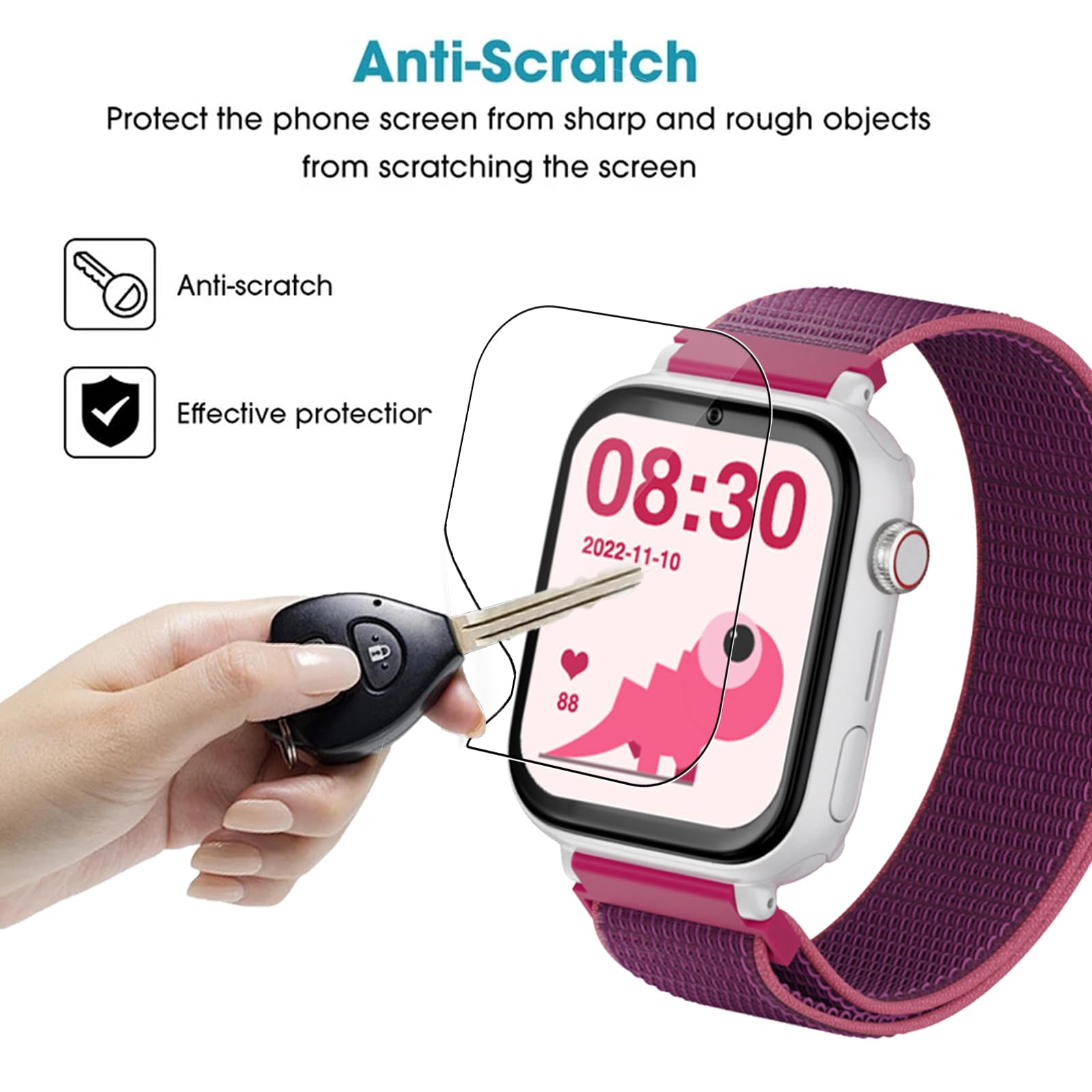 Pellicola Protettiva In TPU Morbido Per SaveFamily SaveWatch Plus 2, 3 Pezzi HD Trasparente Anti-Graffio Con Telaio Di Montaggio