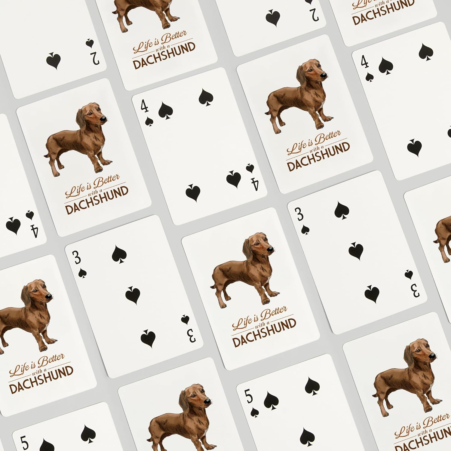 Lantern Press Dachshund, Life is Better, Brown, 52 Playing Cards for Adults, Poker Size Card Deck
