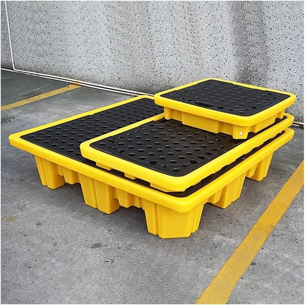 Spill Collection Trays Spill Collection Platforms Modular Spill Platforms Plastic Pallet Containers Storage Drums Non-leakable(120 * 60 * 10cm)
