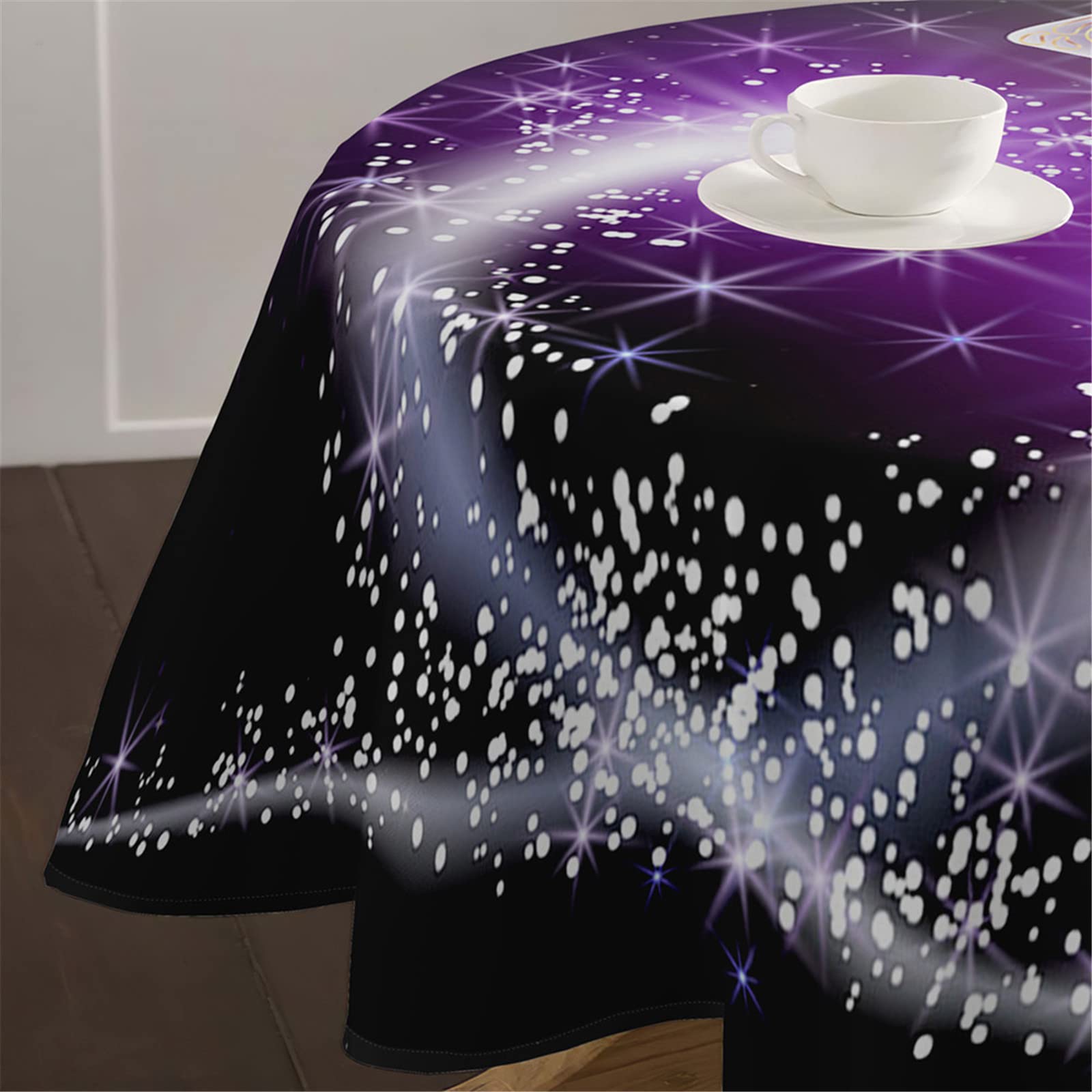 Nappe Ronde Imperméable Anti-taches – Motif Papillon Abstrait – Diamètre 100 Cm – Idéale Cuisine, Jardin, Pique-nique Ou Repas En Extérieur