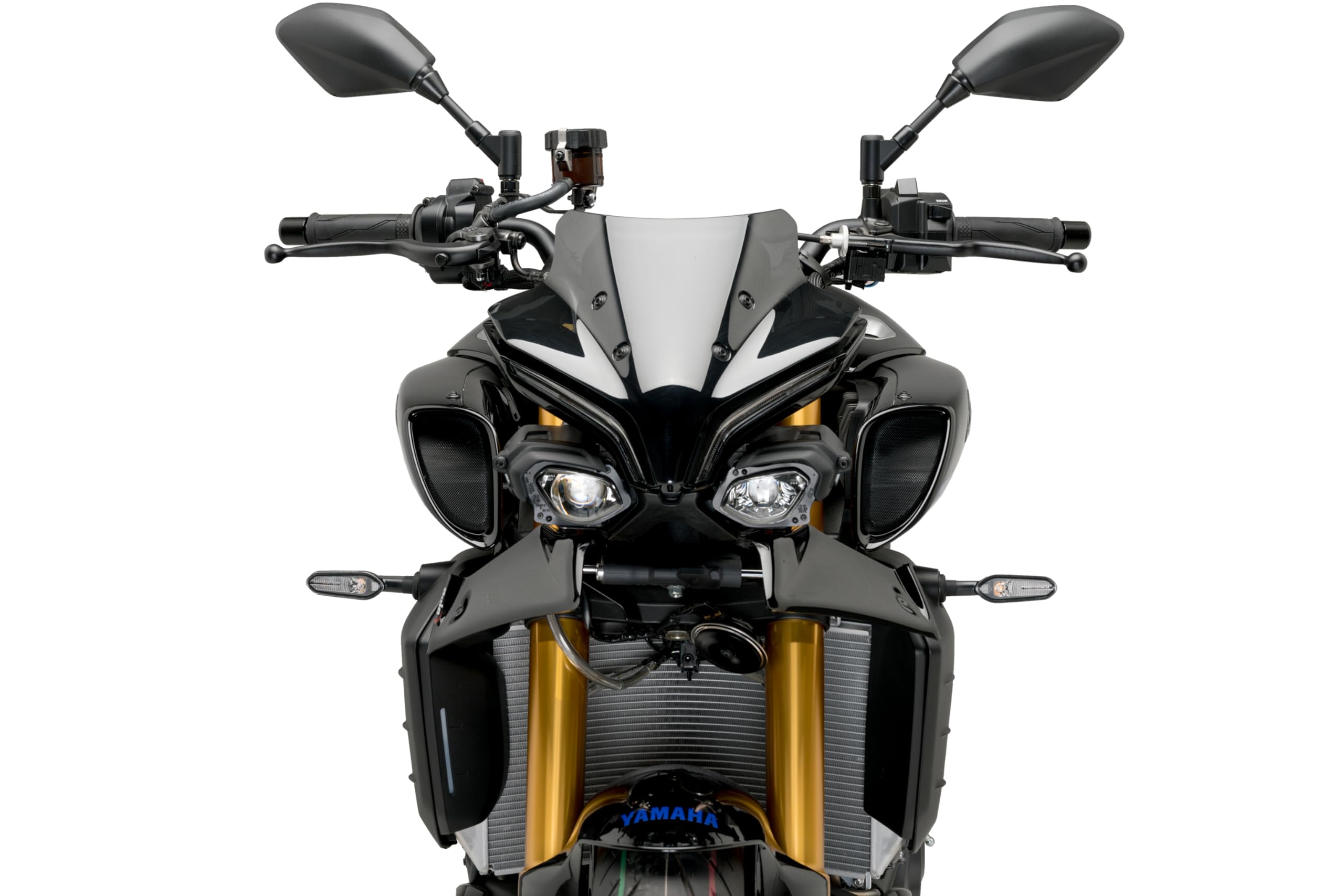 Puig Front Downforce Wings | Gloss Black | Yamaha MT-10 / SP 2022>Current