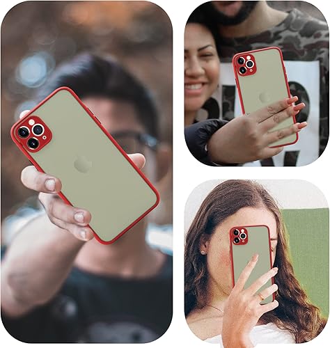 Miniatura 5 de Funda translúcida mate para iPhone 11 Pro Max, funda delgada a prueba de golpes compatible con iPhone 11 Pro Max de 6.5 pulgadas, color rojo2
