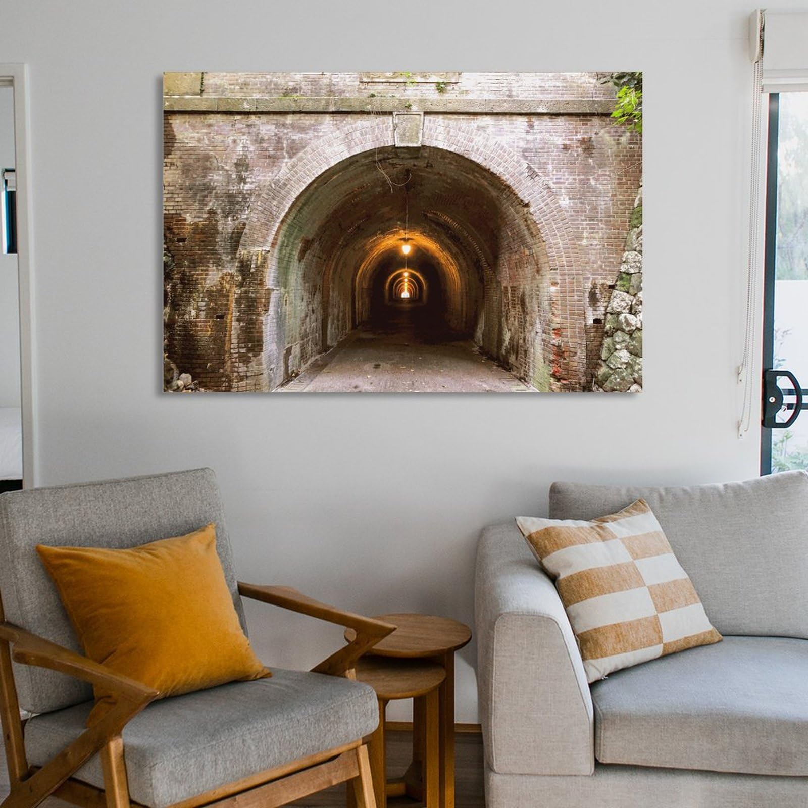 Amazon.co.jp: 絵画 静岡県 宇津ノ谷峠 明治のトンネルインテリア 絵画