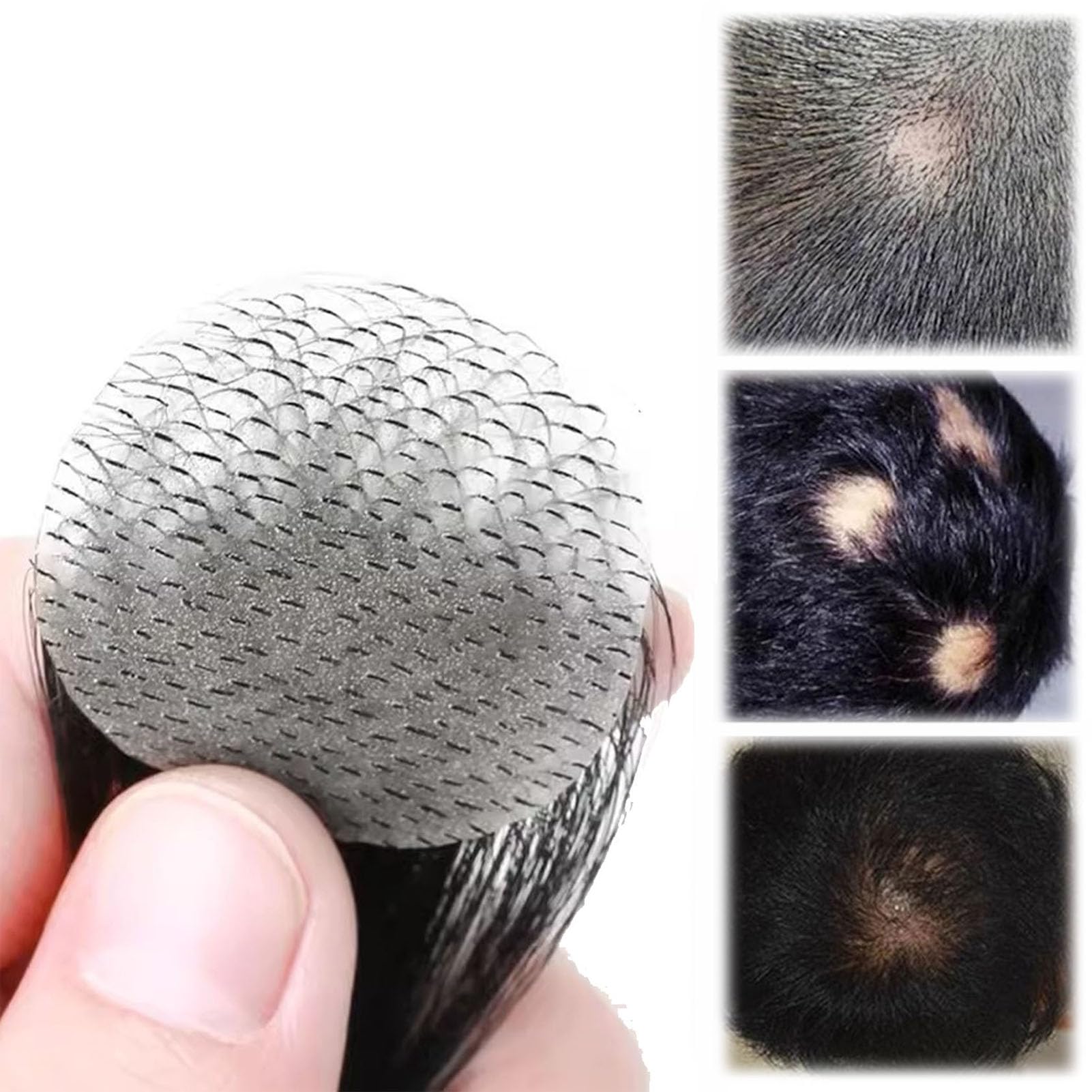 Bald Spot Hair Patch Toupee, Human Hair Natural Hair Replacement Unit For Men and women Hairline(Black,2cm)