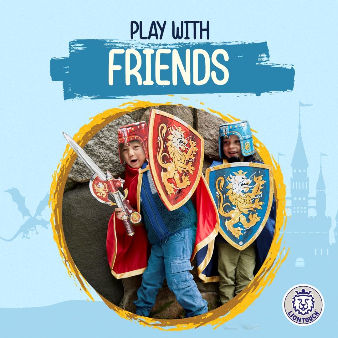 Liontouch - Noble Knight Foam Helmet For Kids, Blue/Red | Age 3-8 Years – One Size Fits All | Medieval Pretend Play For Boys | Durable & Safe Armor Accessories for Dress-Up & Knight Costumes - Image 5