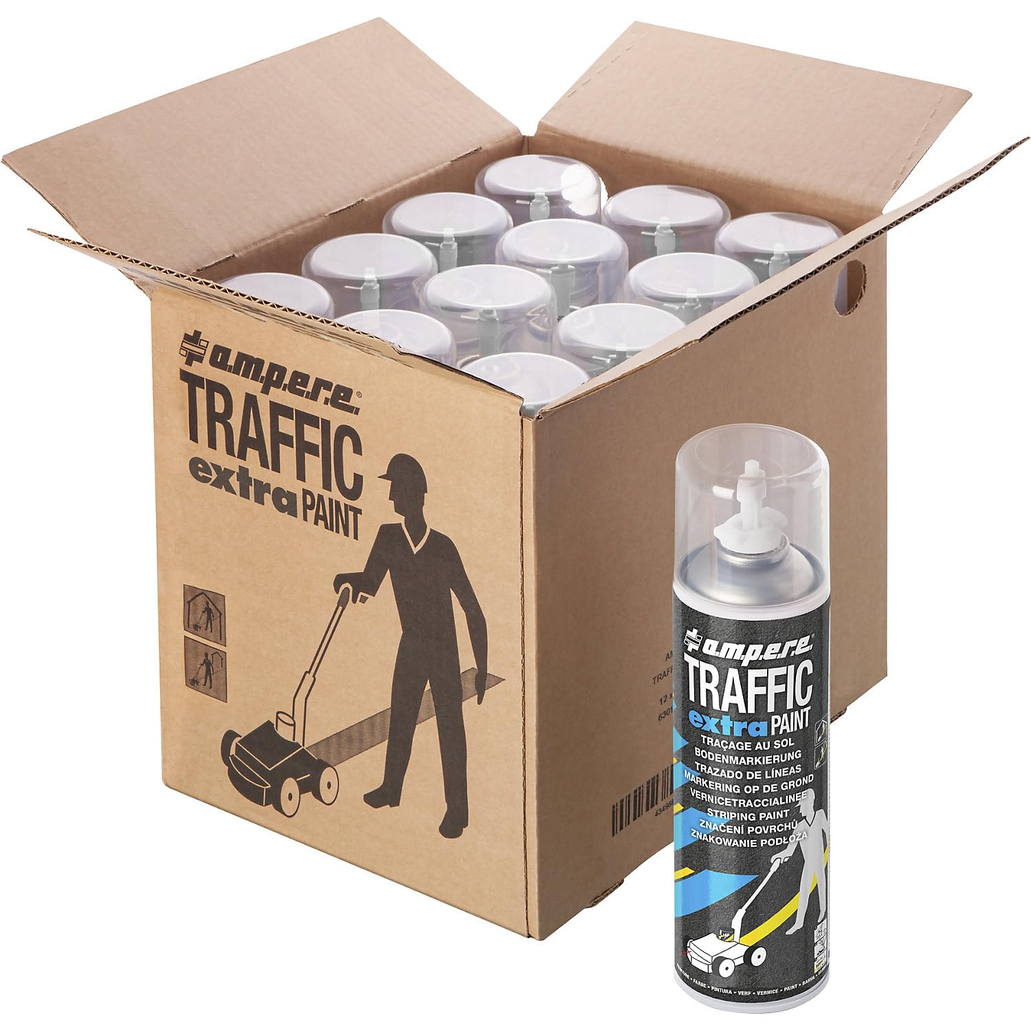 Ampere | Markierfarbe Traffic extra Paint® für starke Beanspruchung | Inhalt 500 ml | VE 12 Dosen | Weiß