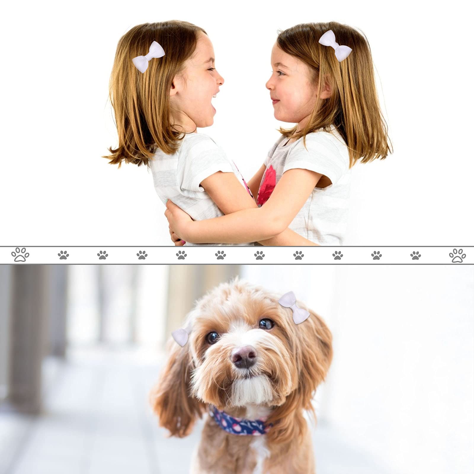 Tutù per cani da sposa con fiocco per capelli bianco taglia piccola e media 1 confezione