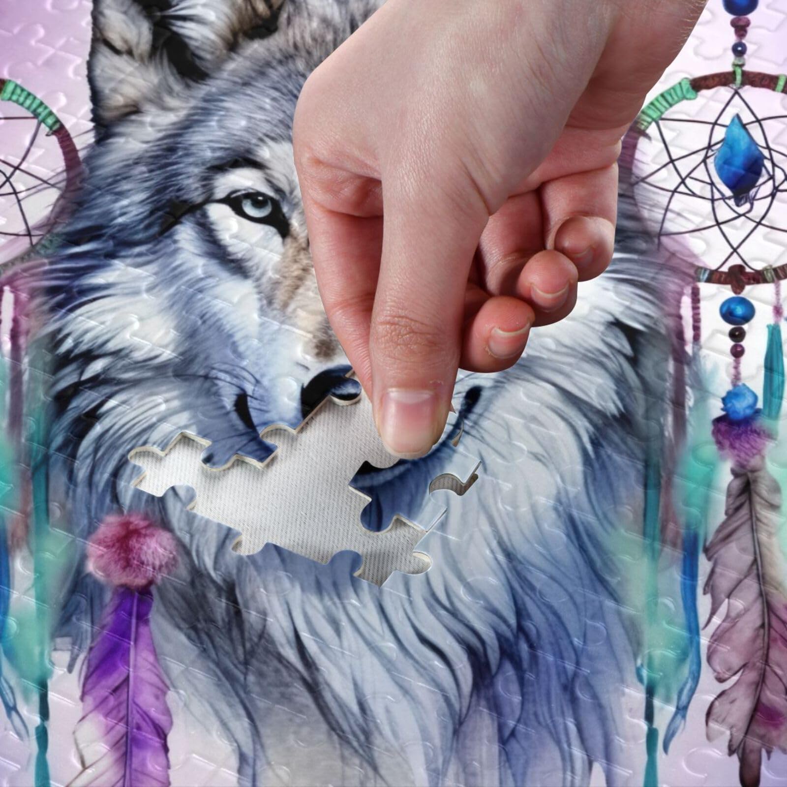 Amazon.com: GOODOLD Watercolor Wolf Totem Puzzles for Adults and