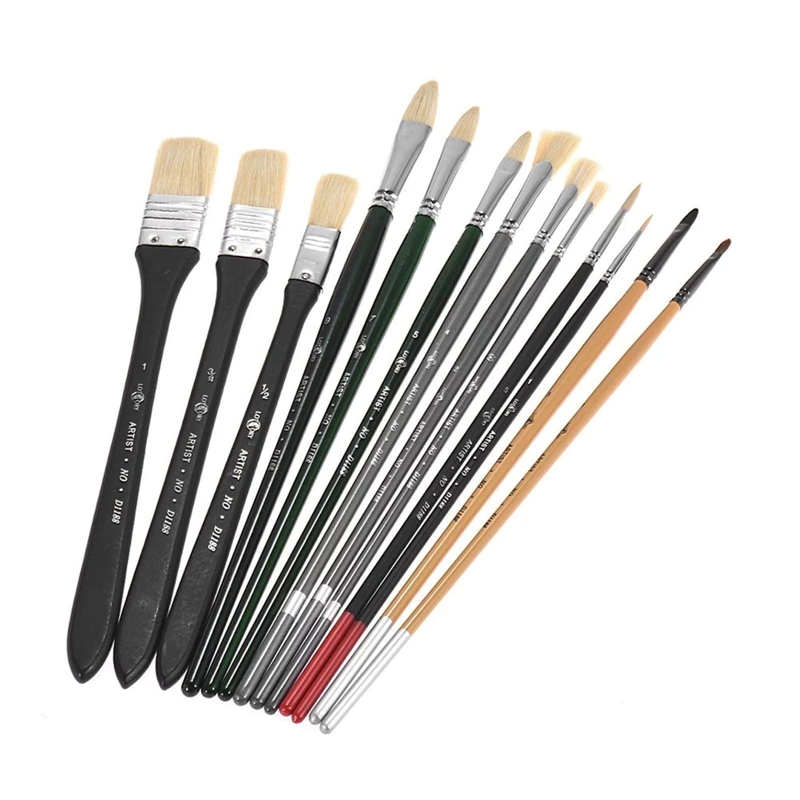Juegos de Pinceles Juego de Pinceles Pintura 13 uds, for al óleo acrílica Acuarela con Bolsa para Principiantes y Profesionales