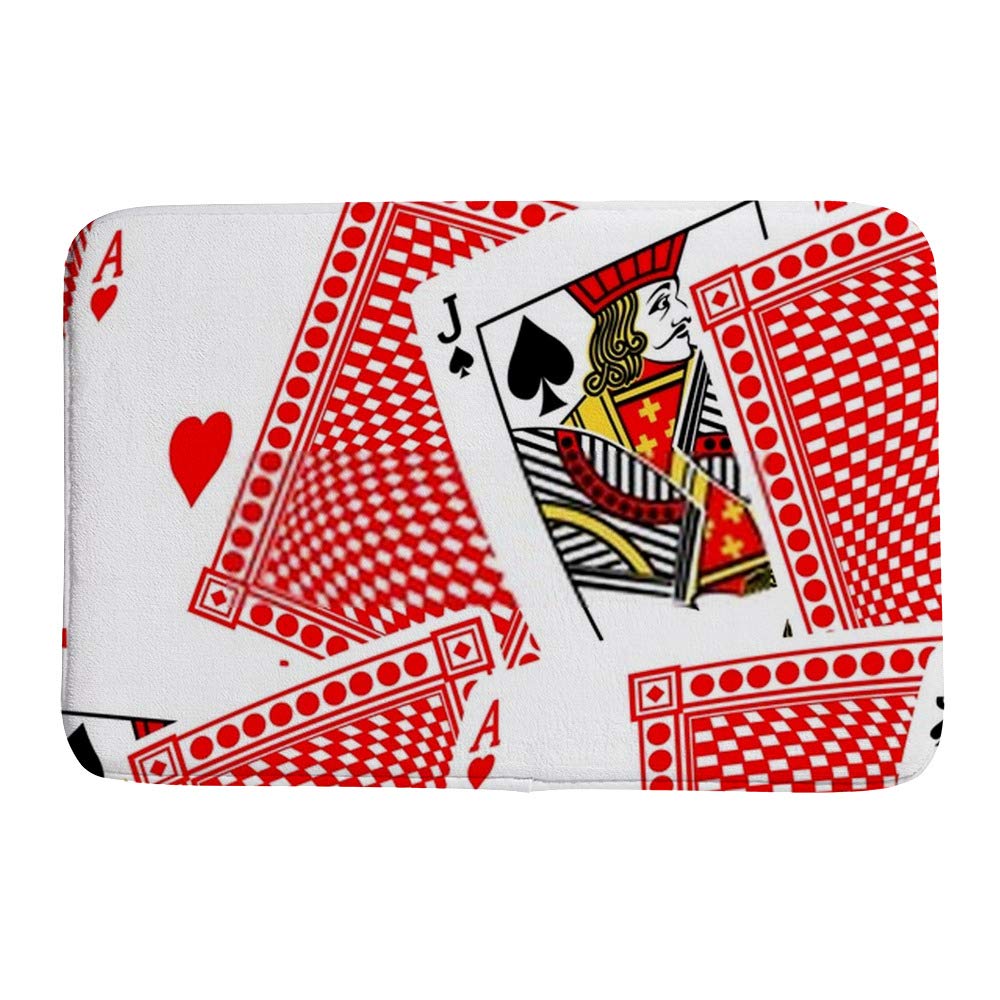 Tapis de bain Blackjack Poker en velours corail de 91x61 cm pour petit espace