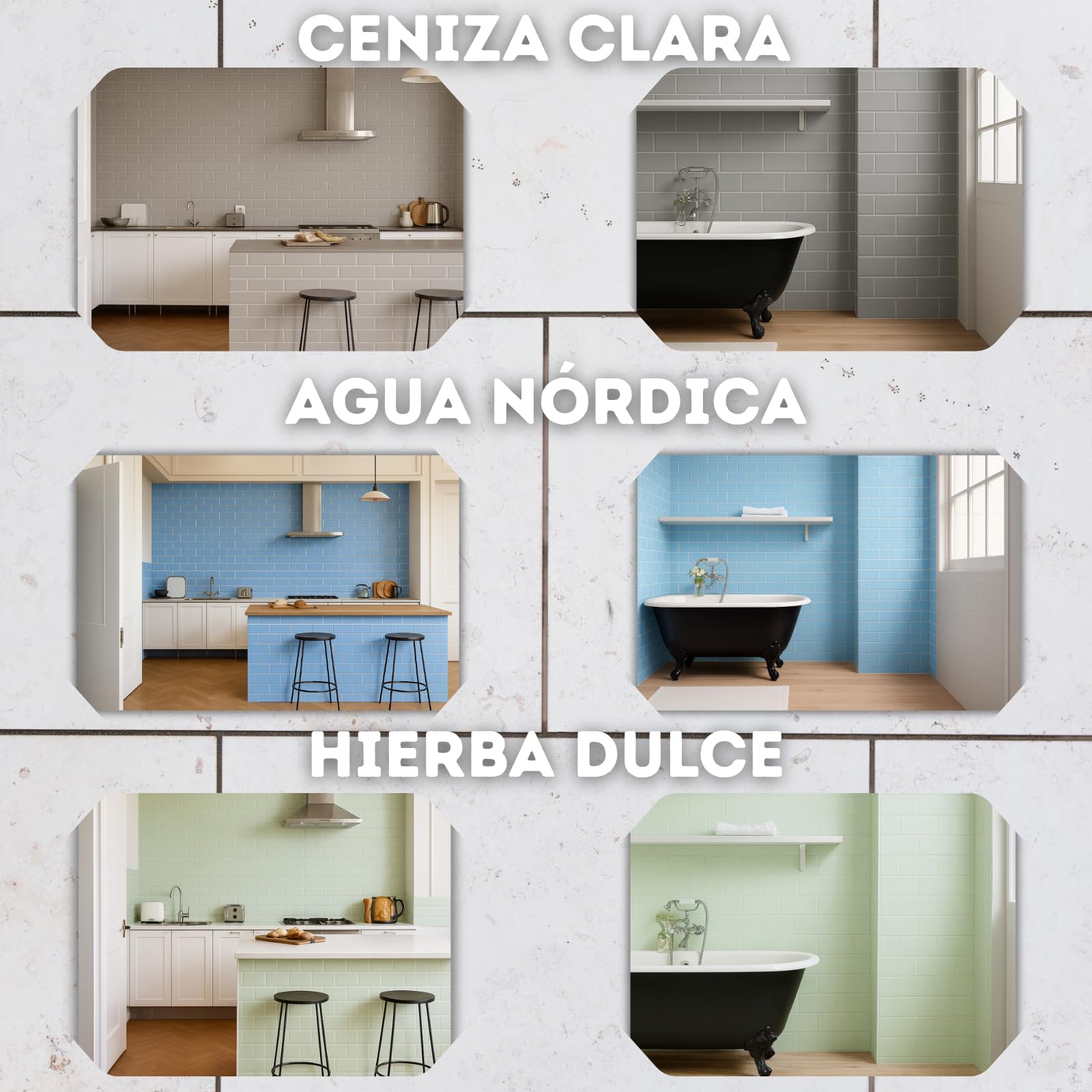 Pintura para Azulejos de Poliuretano Dos Componentes Satinado, Baño y Cocina, 600+150 ml, Alta Adherencia Resistente a Humedad (Ceniza Clara)