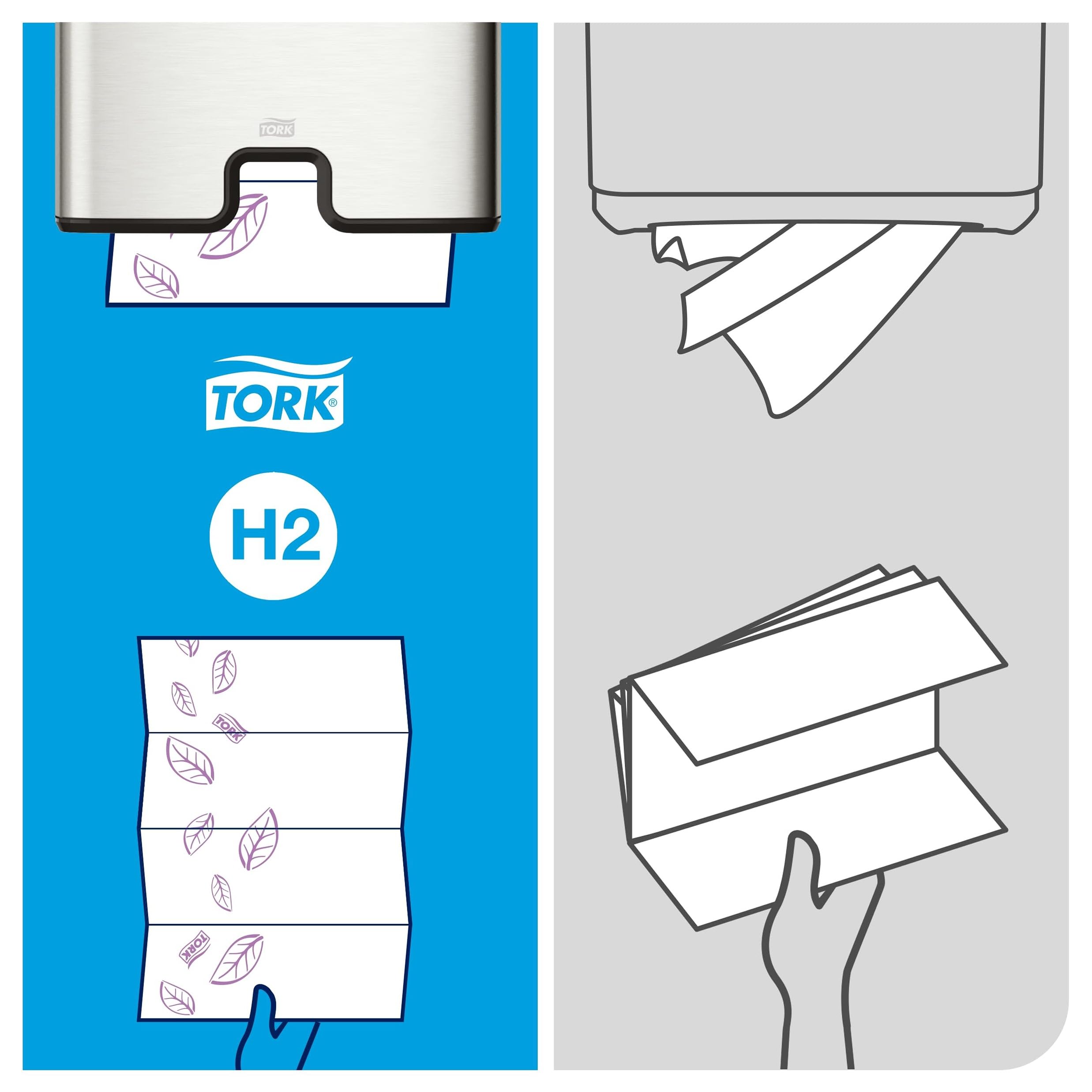 Tork 100297 Xpress Extra Soft Hand Paper Towels H2 / Soft Absorbent Multifold Hand Towels Premium / Mfold Compatible with Tork H2 System / 21 x 100 Sheets (34 x 21 cm)