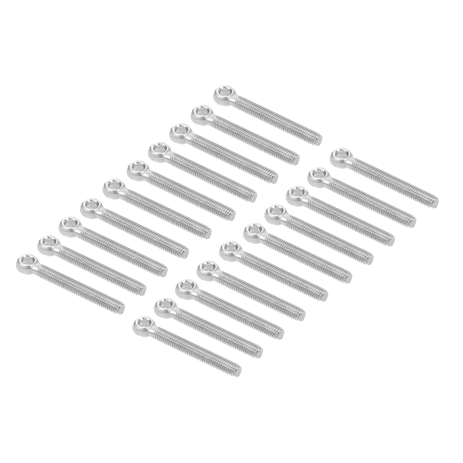 Pernos de ojo roscados para colgar maquinaria, pack de 20 pernos M5 x 40 mm en acero inoxidable