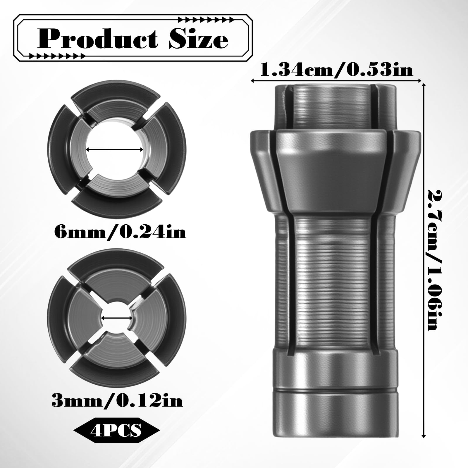Die Grinder Collets - 1/4" & 1/8" Adapters -2 Die Grinder Collets - 1/4" & 1/8" Adapters -2
