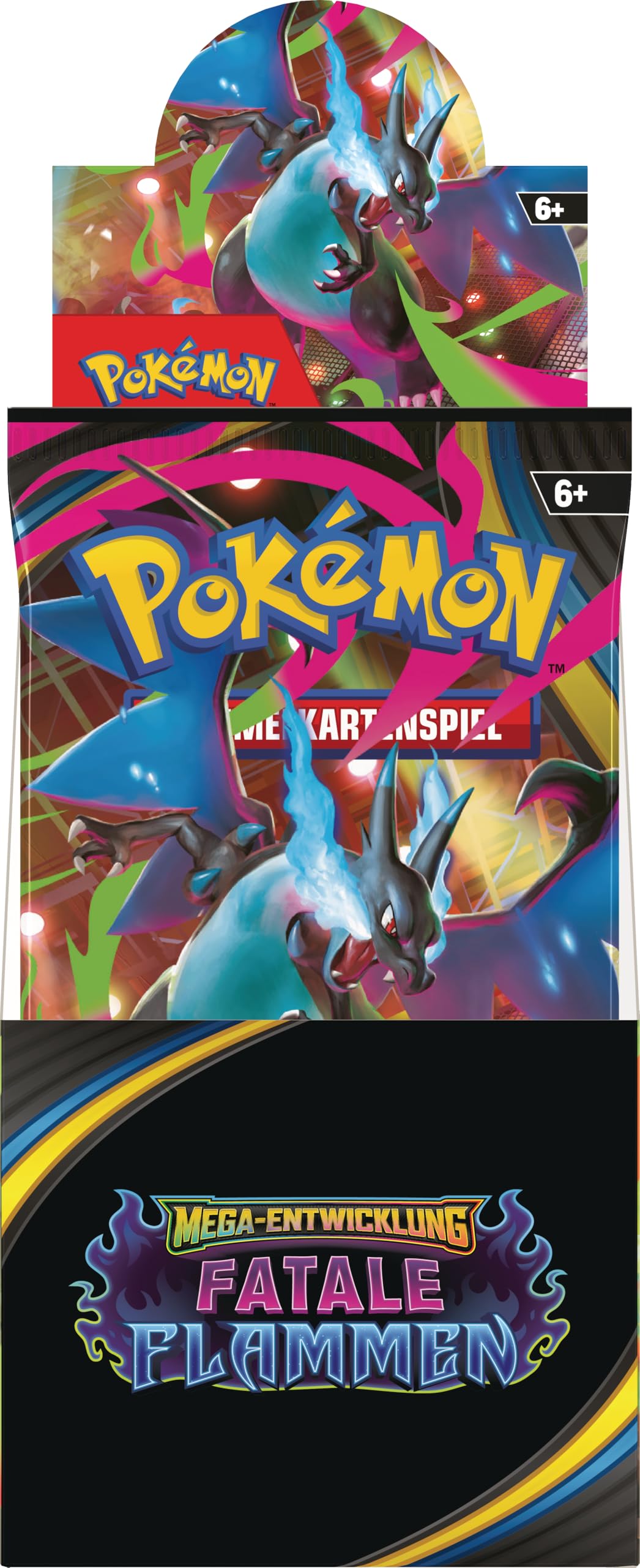 Pokémon-Sammelkartenspiel: Boosterpack-Display Mega-Entwicklung – Fatale Flammen (enthält 18 Boosterpacks)