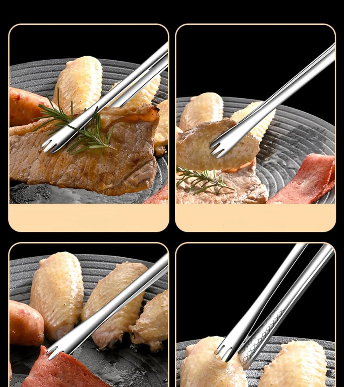 Barbecue clip 316 stainless steel barbecue clip, extended home steak clip, thickened kitchen food clip