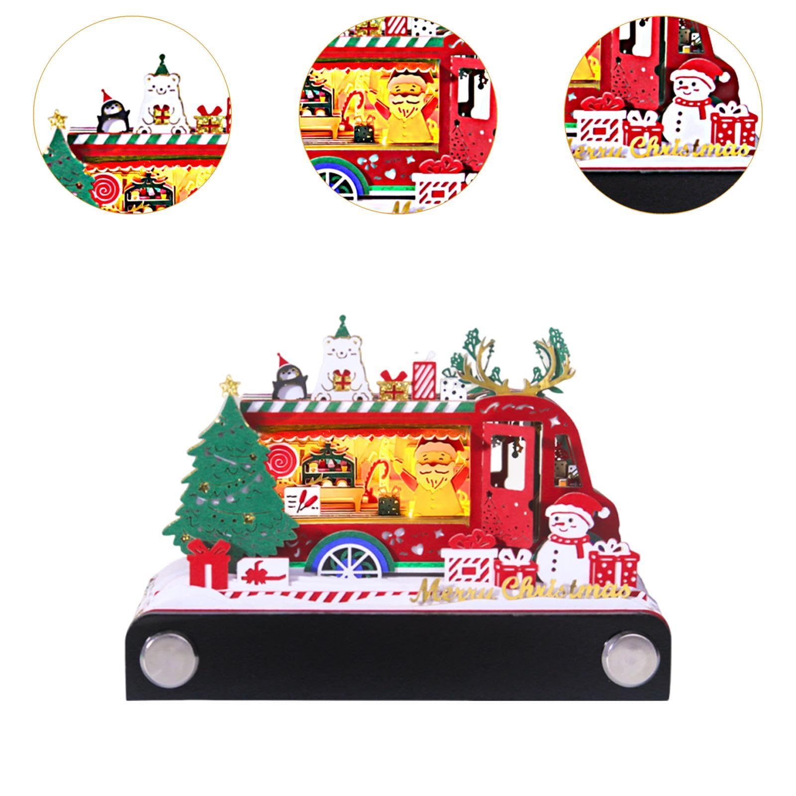 Tischkalender 2025 mit 3D Effekten, Dekoratives Kunstwerk für Die Schule, Weihnachts-foodtruck