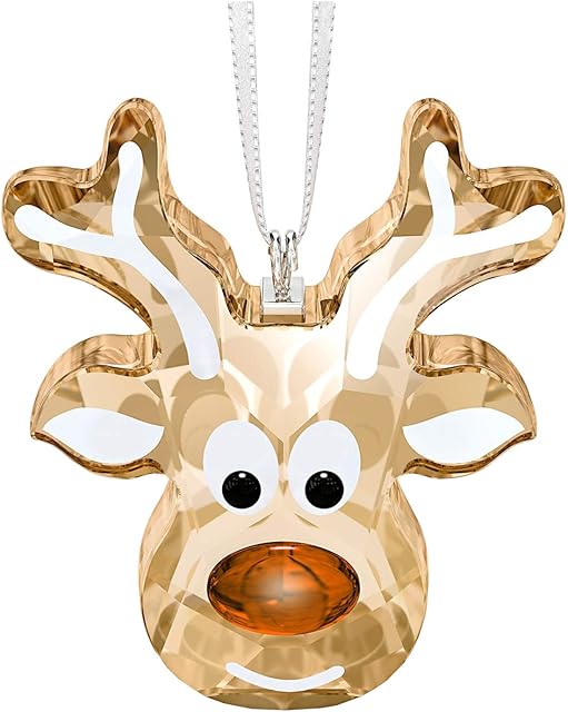 Swarovski Gingerbread Reindeer Ornament, Sparkling Reindeer, Swarovski Crystal Christmas Tree Ornament, part of the Joyful Ornaments Collection