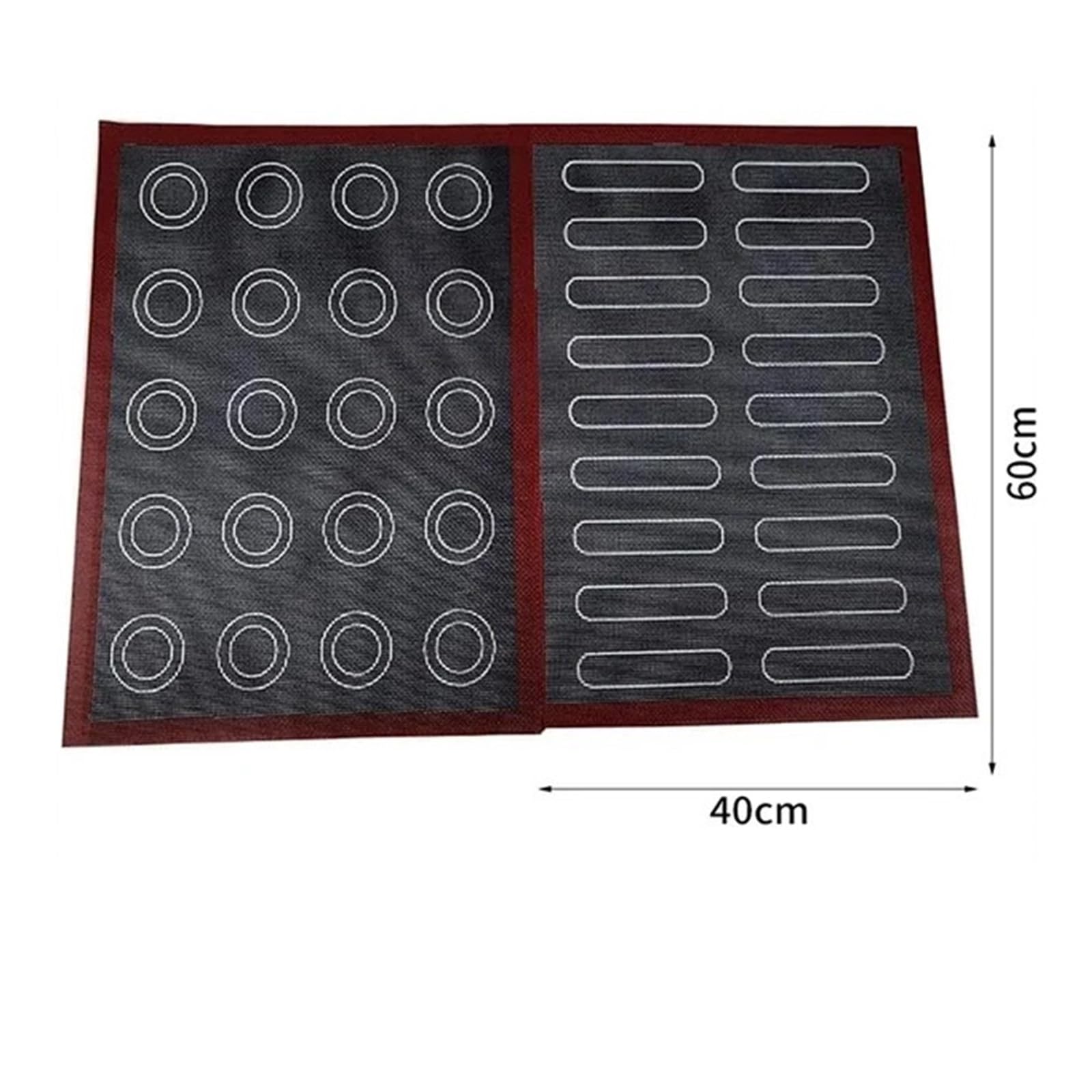 Tappetino in silicone per macaron Tappetino da forno in silicone perforato, teglia antiaderente bifacciale for Éclair e Macaron, for pane, biscotti, riutilizzabile, rivestimento for(Large 40x60cm)