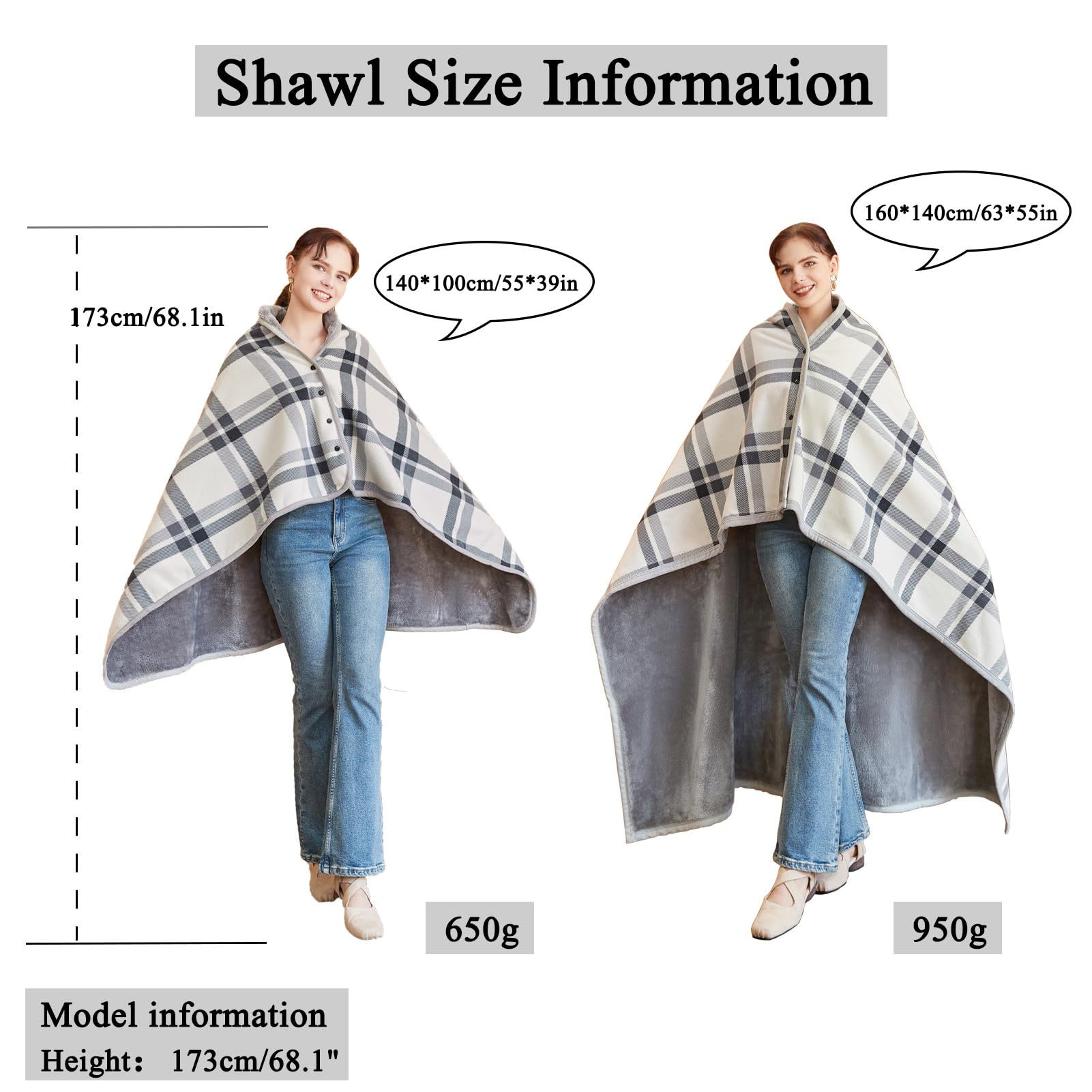 Poncho da Donna Indossabile Mantello Caldo Coperta Calda Invernale con Bottoni Scialle Grande Sciarpa Flanella Maglia Cape Cardigan per Donna Cappotto Poncho Lavorato Mantella Coprispalle