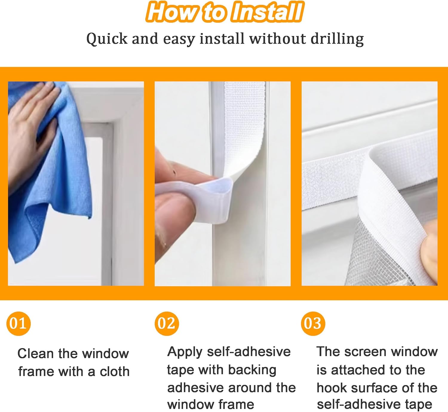 Self-Adhesive Window Screen Mesh, Custom Size Fly Screen Window with Double Zipper, Insect Flies Mesh Mosquito Bug Net, Heavy Duty Pet Protection Guard Netting