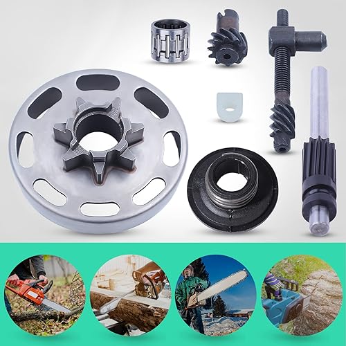 Miniatura 3 de Adefol Kit de tambor de embrague de 325 a 7T para Husqvarna 435 435E 440 440E pieza de repuesto con bomba de aceite, rodamiento de embrague,