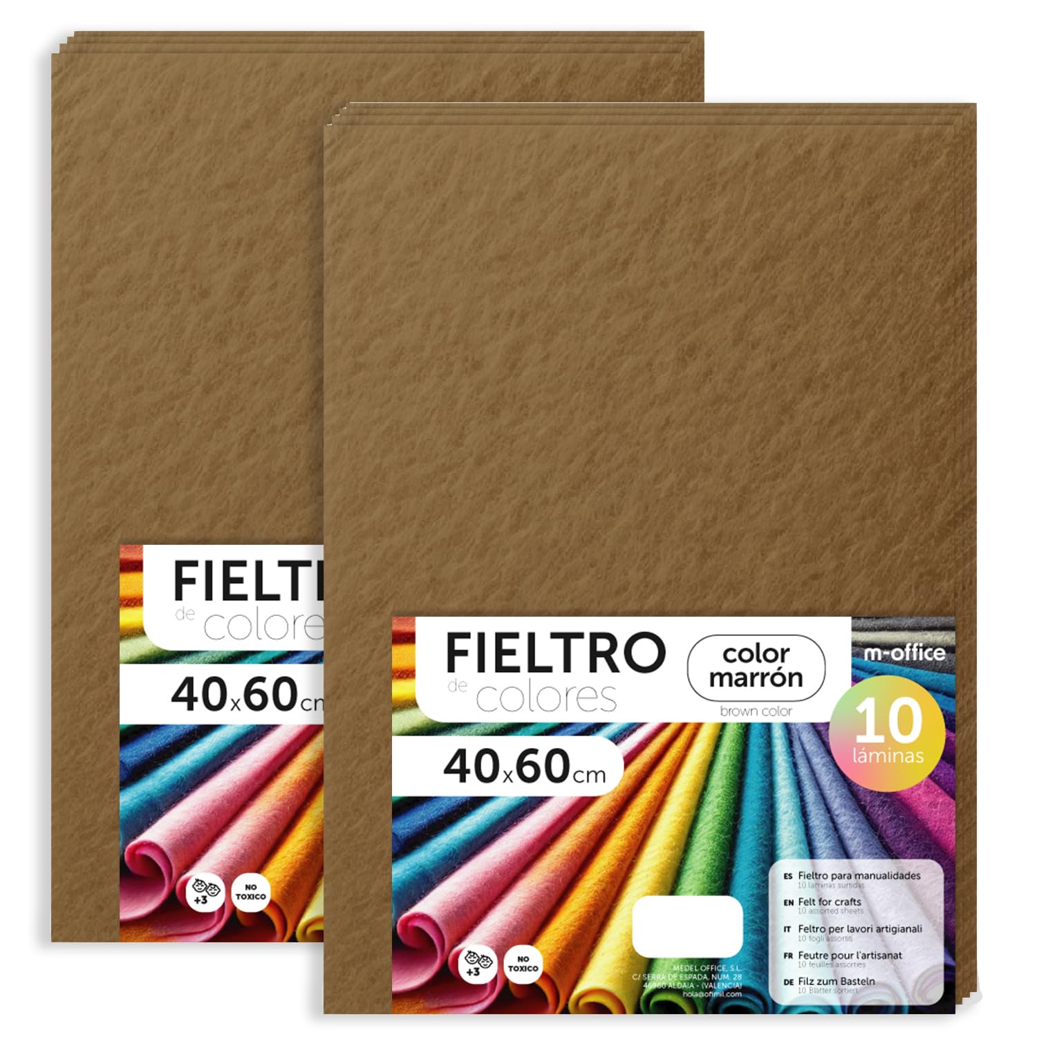 Fieltro para Manualidades, Fieltro de Colores, Suave y Flexible, Material para Costura, Telas Patchwork, Ideal para proyectos DIY, artesanía o decoración, 20x30cm - m-office (rojo, 10 uds) — view 194
