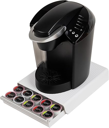 Miniatura 11 de Mind Reader - Paquete de 2 organizadores de condimento para café con cajón de cápsulas de café K-Cup de una sola porción, color negro Negro -,Rojo