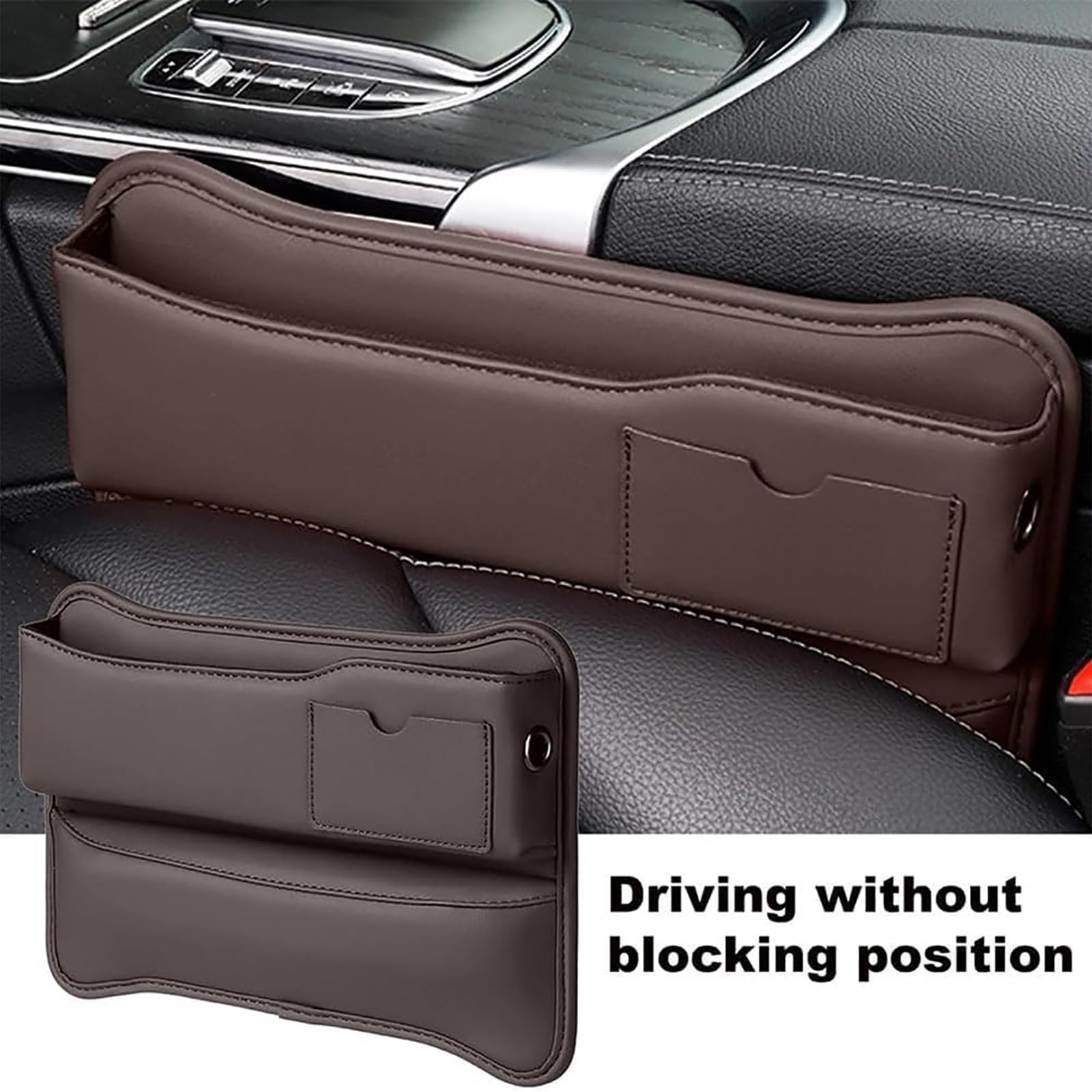 MarxaN Scatola Portaoggetti per Seggiolino Auto per Suzuki Ignis (MF) 2.Gen 2016-2023, Pelle Organizer per Tasca Laterale Seggiolino Gap Tasche Laterali Sedile Seggiolini Accessori,A/Black