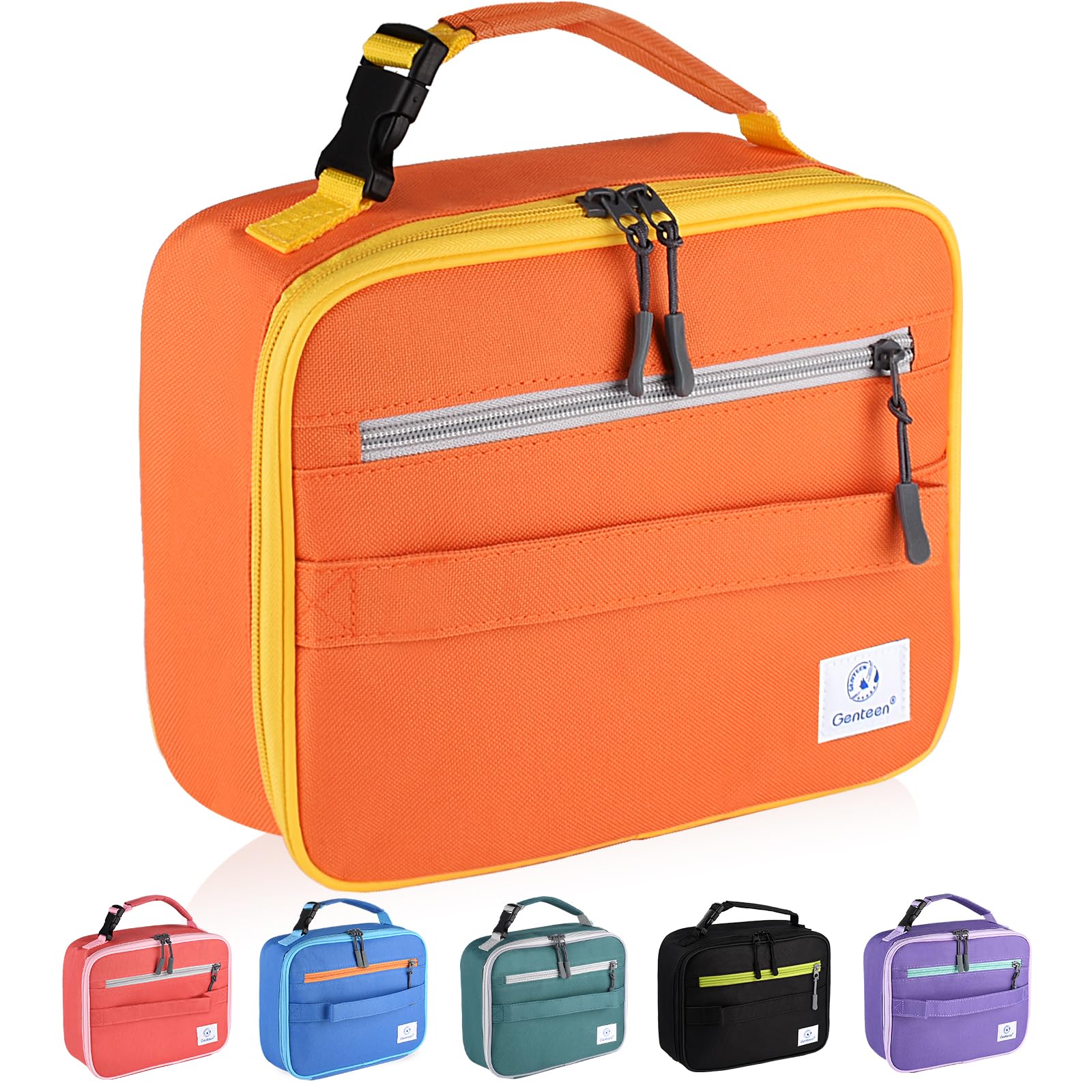 Genteen Lunch Box Lunch Bag for Kids Girls,Insulated Lunch Bag Women,Reusable Lunchbox for School,Work,Outdoor(Orange)