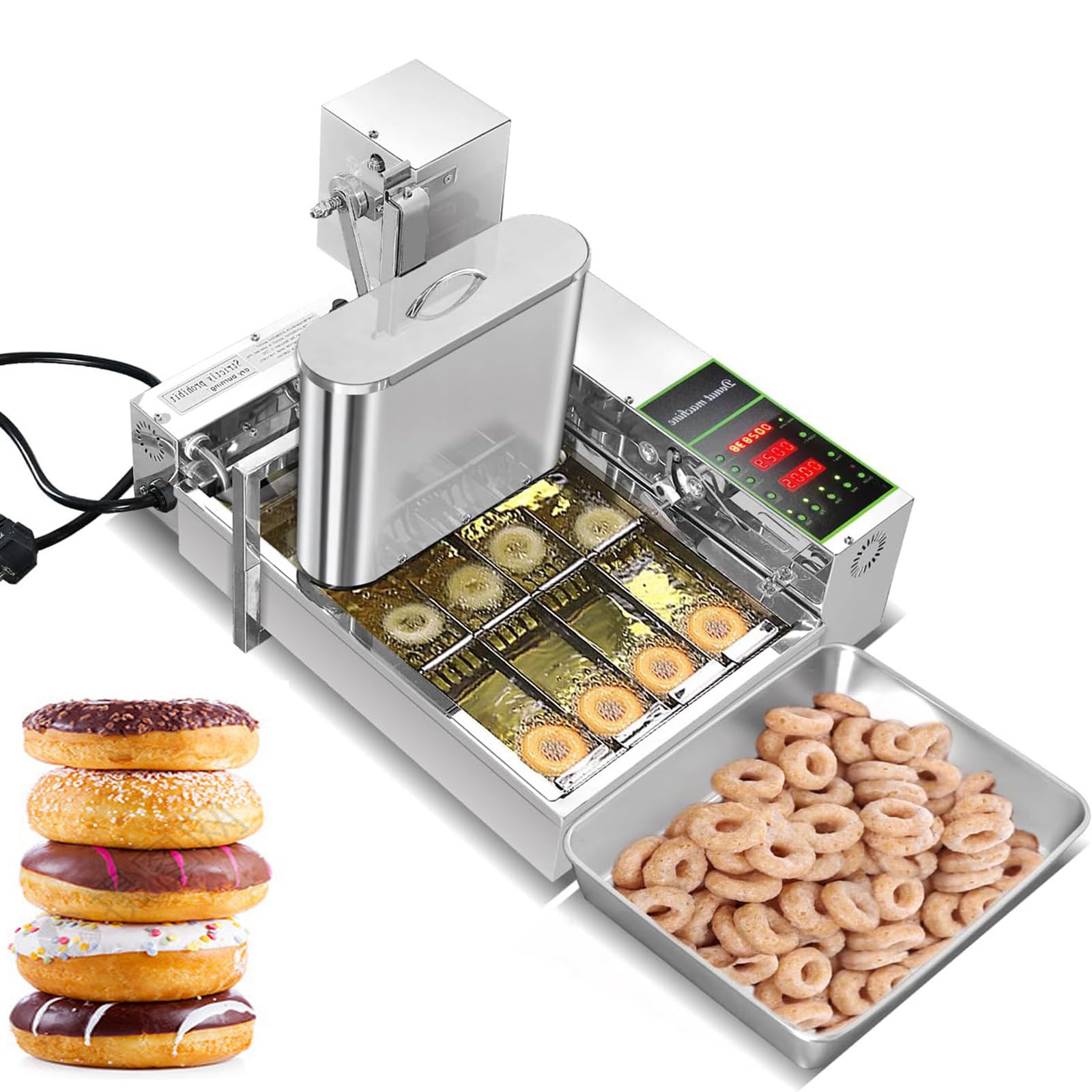 Machine à Beignets Professionnelle TBvechi 1550W - 12 Mini Donuts Antiadhésif