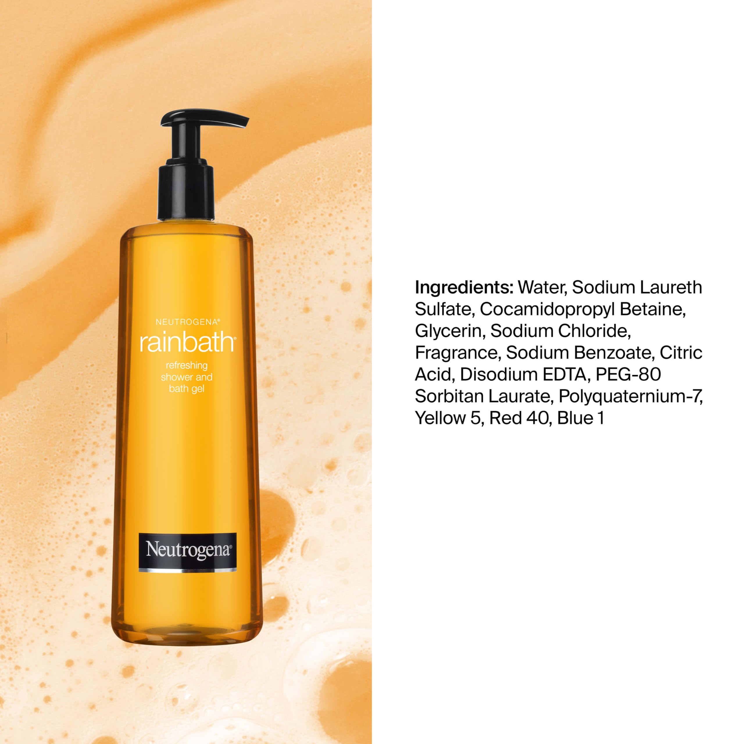 Neutrogena Rainbath Refreshing & Cleansing Shower & Bath Gel idratante Daily Body Wash cleanser, Bath Gel & Shaving Gel for Soft Skin, Lathering Body Wash in Original Scent, 32 fl. oz