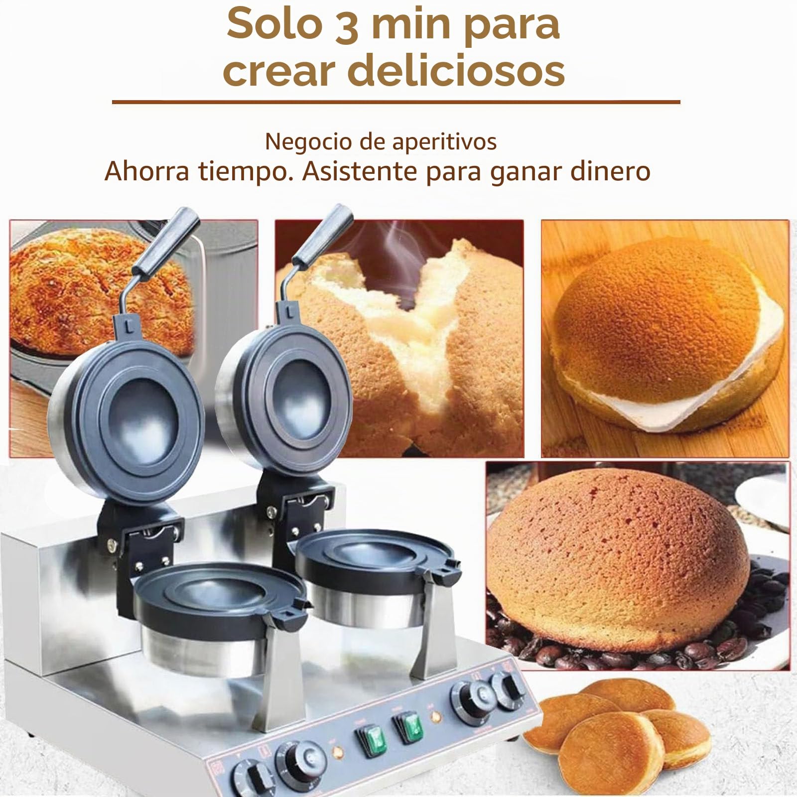 Panini Press Brioche Burger Comercial Eléctrico Krapfen Calentador Helado Panini Donut Donut Pan Máquina Krapfen Warmer Helado Brioche Burger Maker,Two Head