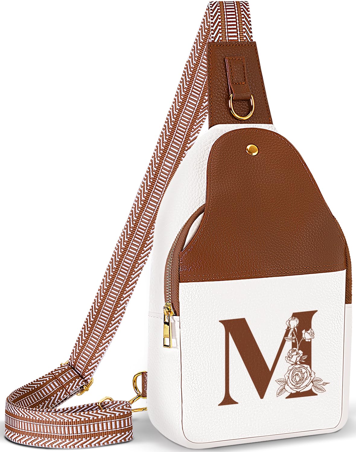 Personalized Crossbody Bag for Women Leather Sling Bags with Initial Letter Chest Bag for Travel Gift for Mom