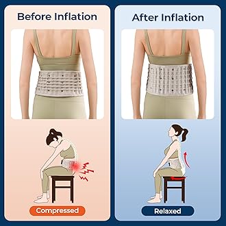 Decompression Back Support Belt for Lower Back Pain Relief, Spinal Air Traction Belt for Man&Woman Lumbar Pain Relief, Inflatable Belt One Size Fits 29-49 inches Waist