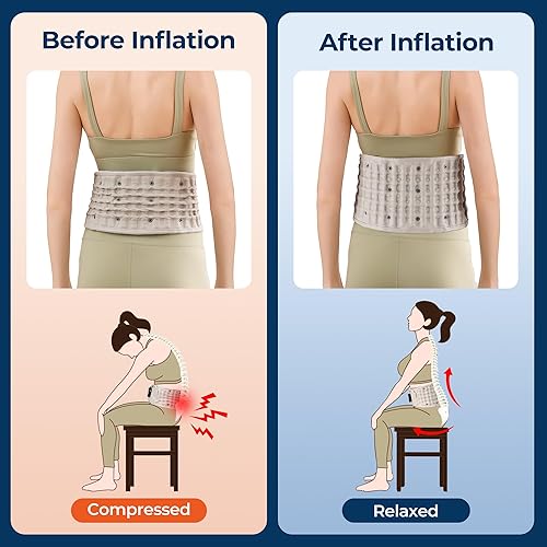 Miniatura 6 de Cinturón de apoyo de espalda de descompresión para aliviar el dolor de espalda baja, cinturón de tracción de aire espinal para hombre y mujer,