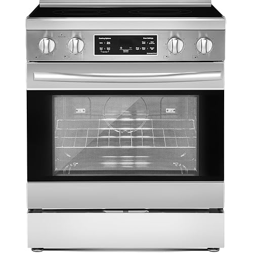 VEVOR 30in Electric Range Oven, 4.8Cu. Ft. Capacity Compact Freestanding Oven, Stainless Steel Kitchen Stove, with 4 Cooktop Burners, Easy Reach Racks, Storage Drawer, Indicator Light(No Power Cord)