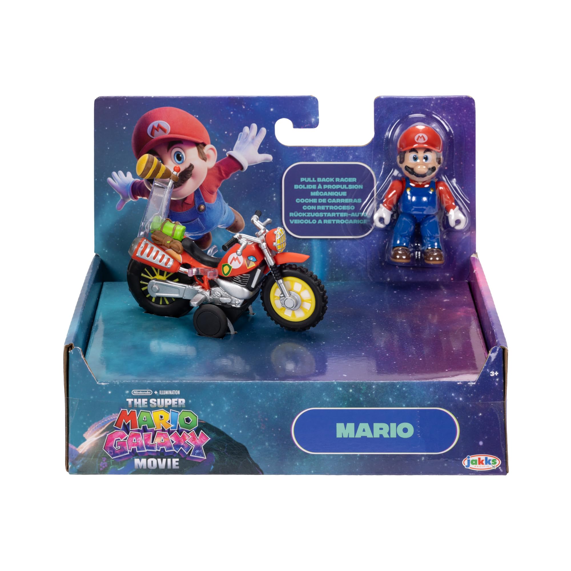 La película Super Mario Galaxy – Figura de 6 cm con Motocicleta de Retroceso – Mario