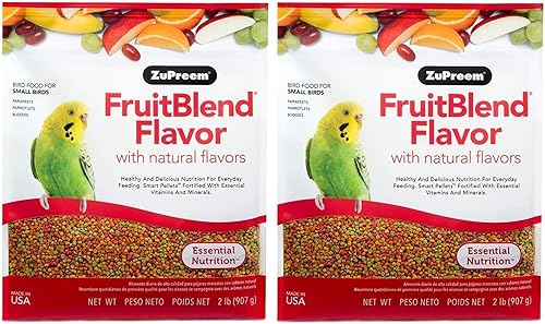 ZuPreem FruitBlend - Alimento para pájaros pequeños, 2 libras (paquete de 2)  Mezcla diaria hecha en Estados Unidos para periquitos, periquitos, disponible en Yaxa Costa Rica