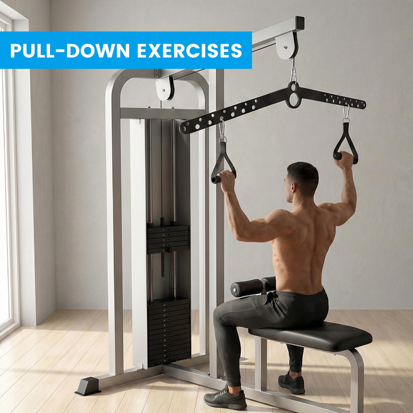 Latzugstange Bizeps Stange Klimmzugstangen Zugstange Muskelzugstange für Zuhause Bodybuilding Crossfit Krafttraining Fitness Gym Sport