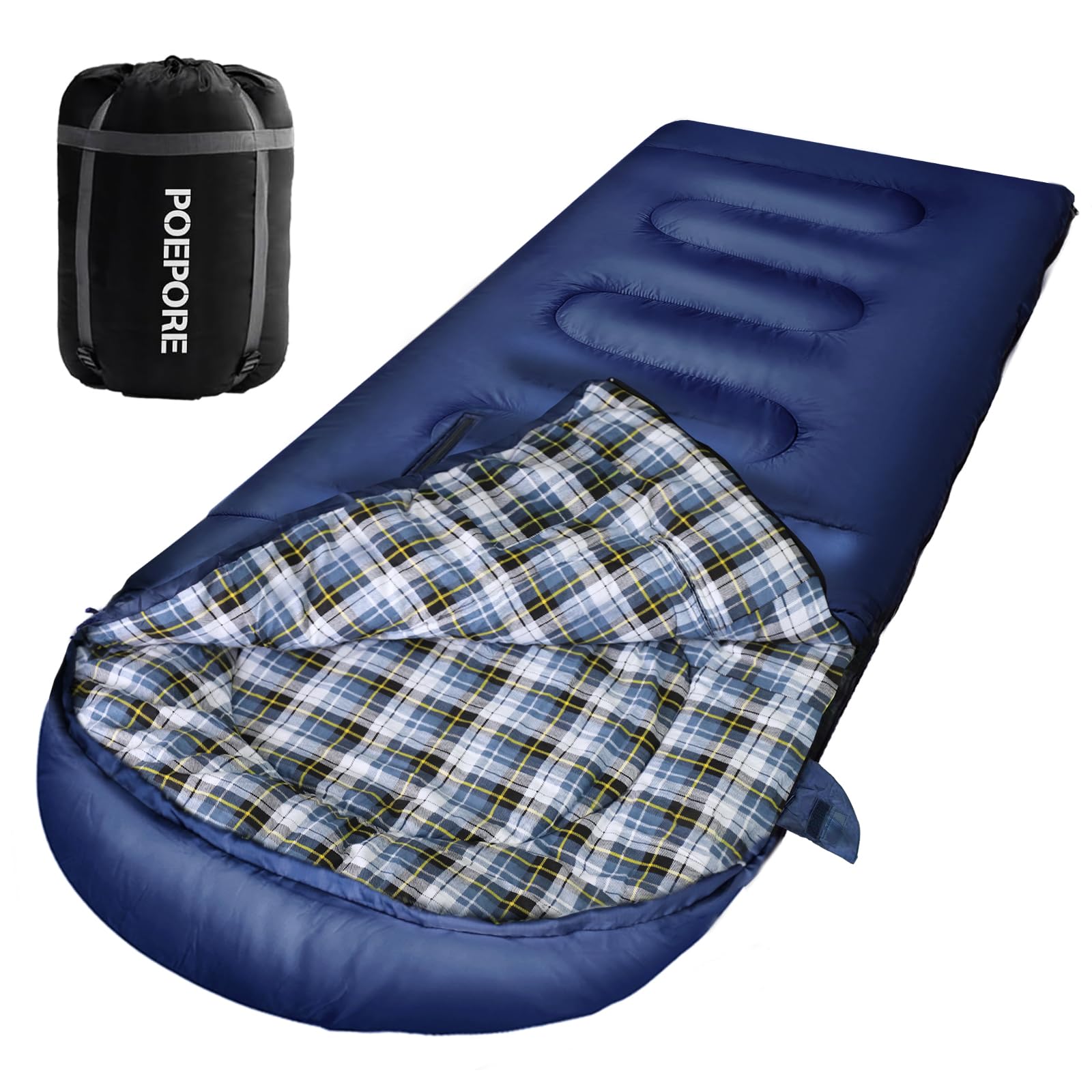 Flannel Sleeping Bag Cotton 0 Degree Cold Weather for Adults XXL Wearable Sleeping Bag 4 Seasons Waterproof with Compression Sack